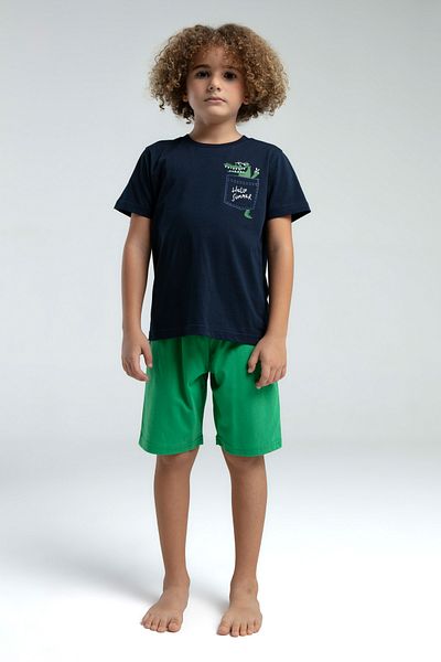 Ugly Duck 02-08 Years Boy Roly Poly Navy Blue Bermuda Suit - Navy Blue