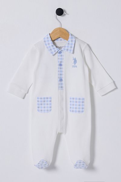Ugly Duck 0-9 Month Polo Baby Boy Collar Jumpsuit - White