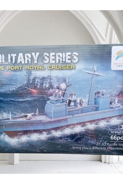 OEM 3D military ship puzzle, 66 pieces, 6+
