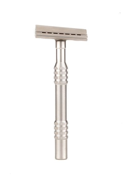 Pearl Shaving L-65 Semi Oblique Suitable for Everyday Shaving Razor Blade with Nickel Plated and Stainless Steel Handle