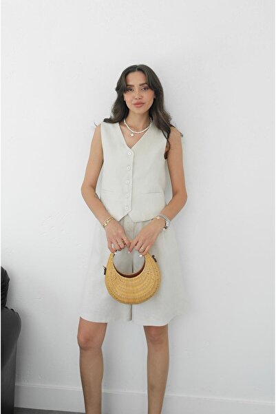 Havoş Stone Color Bermuda Shorts Vest Set