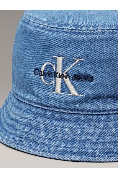 Calvin Klein Men Vintage Denim Denim Monologo Embroidery Bucket Hat