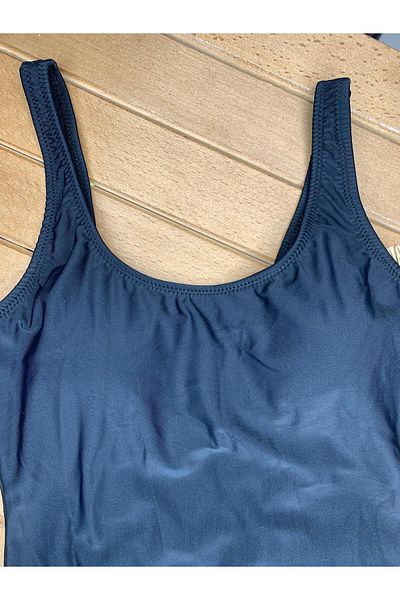 XORVİO Navy Blue Women's Strap Black Swimsuit Lycra Flexible Stylish Quality
