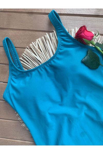 XORVİO Women's Strap Petrol Blue Swimsuit Lycra Flexible Stylish Quality