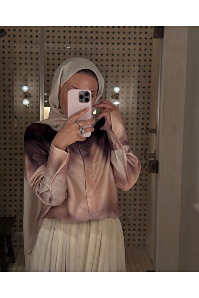 Rabia Ateş Golden Tested Skirt Suit with Plum