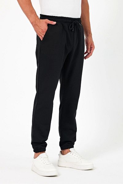 LC Waikiki Black Elastic Waist Straight Jogger Summer Sweatpants Relaxed Fit
