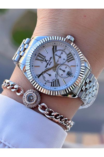 Daniel Klein Steel Cord 30 Mt Water Resistant Women Wrist Watch+Bracelet Byn.10877.M1