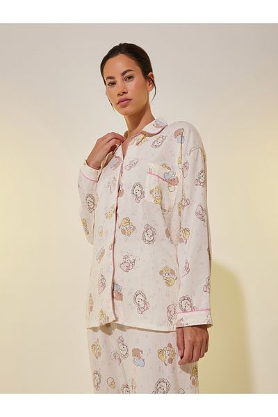 Styli Bear Print Long Sleeve Shirt and Pyjama Set