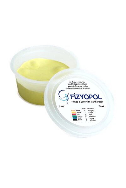 FİZYOPOL Theraflex Putty,Fizik Tedavi El Egzersiz Hamuru, 3 Oz Sarı Renk 85 G...