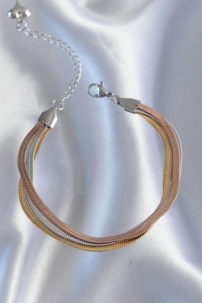 AfraBeauty 316L Steel Colorful Italian Chain Model Multiple Bracelet