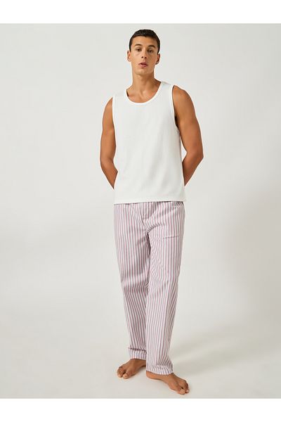 Styli Striped Woven Drawstring Waist Straight Pyjama