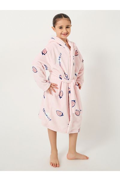 Styli Strawberry Printed Hooded Robe