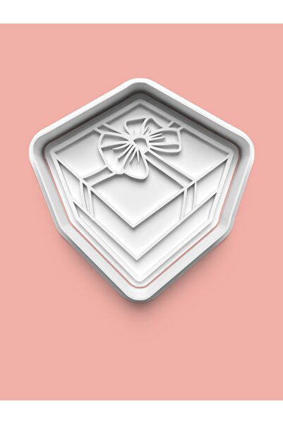 AKTASTORE قالب بسكويت على شكل صندوق هدايا وقالب عجينة السكر