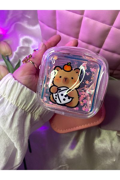 TATLIŞ Cute Capybara Concept Juicy Glitter Wallet Keychain/Mini Bag Charm