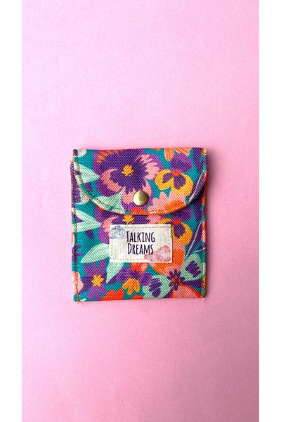 TALKING DREAMS Clamshell Wallet with Violet Pattern