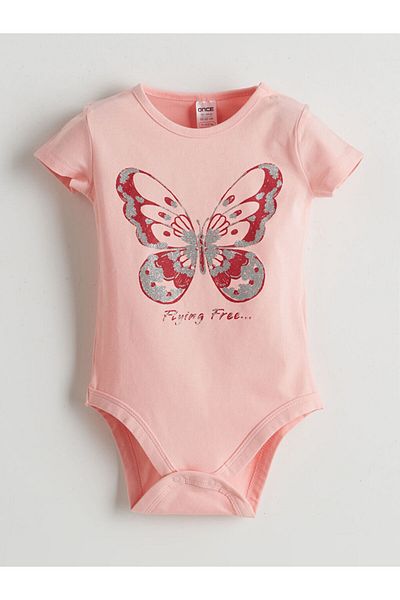 LC Waikiki New Season Crew Neck Printed Baby Girl Citcitli Bodysuit - S5L666Z1
