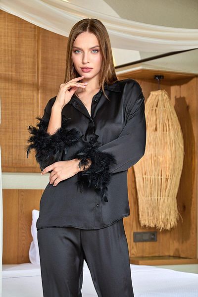 Cossy By Aqua Women's Black Pajama Set A25583