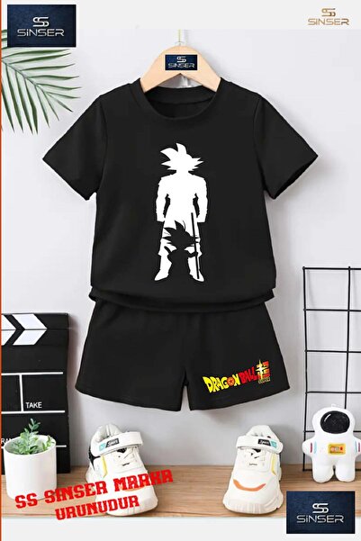 SS SİNSER تي شيرت للأطفال للجنسين "GOKU STANDING WHITE SHADOW" مطبوع حسب الطل...