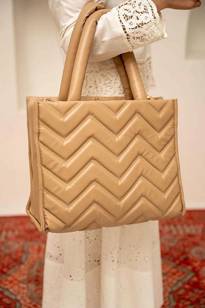 LAMİNTA Geantă de umăr cu model în zig-zag