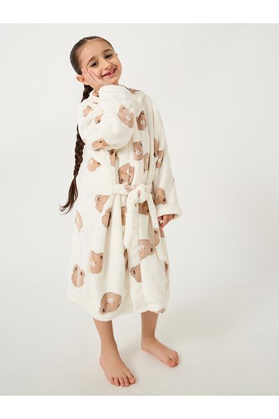 Styli Bear Printed Hooded Robe