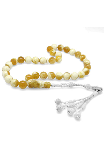 Tesbihane Premium Kutu 1000 Ayar Kazaz Tassel Sphere Cut Maxi Size King Seccer Yellow White Amber Drop Prayer Beads