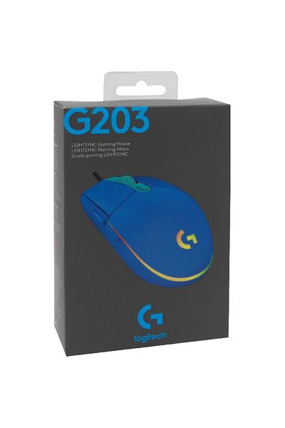 logitech G203 LIGHT SYNC RGB Gaming Mouse Wired Optical Blue