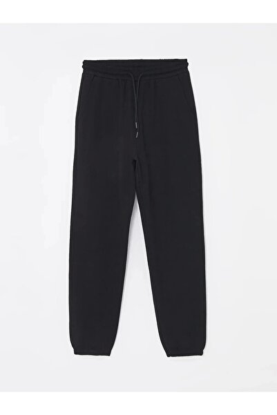 LC Waikiki LC WAIKIKIK LC WAIKIKIKIKIKI بنطال رياضي أساسي جديد أسود للنساء بخ...