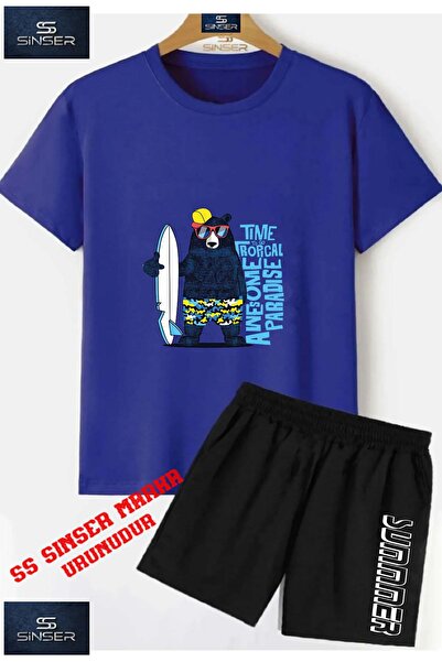 SS SİNSER Tricou cu gât rotund cu imprimeu special „AYICK BLACK SURF HAT” UNI...