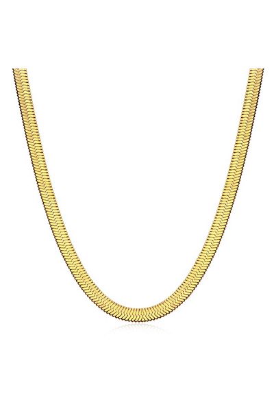 xUPING - Necklace made of stainless steel, snake model, 3 mm width, 45+5 cm, plated with 18K gold, g