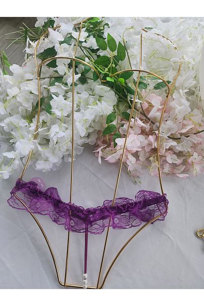 G&H UNDERWEAR String Thong Panties with Pearls
