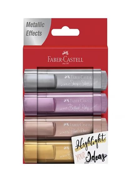 Faber Castell 4-Piece Water Based Metallic Highlighter Set Multicolour