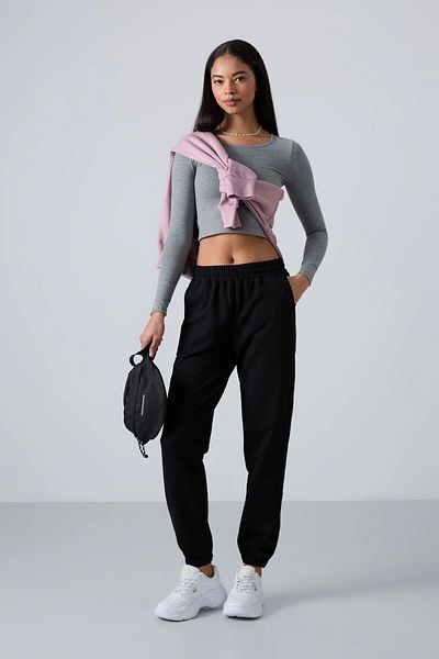 LC Waikiki Lcwaikikii Lcwaikikiiikiki Basic New Black Elastic Waist Straight Jogger Sweatpants Summer Fabric