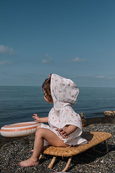 Tuğba Kuğu Muslin Poncho - Pureline Series - Warm Flowers