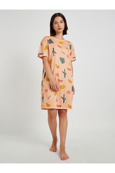 Styli All-Over Printed Short Sleeve Sleep T-Shirt