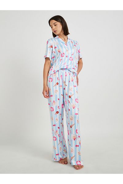 Styli All Over Printed Short Sleeve Shirt and Pyjama Set