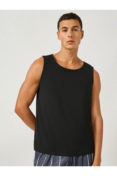 Styli Solid Tank T-Shirt and Striped Pyjama Set