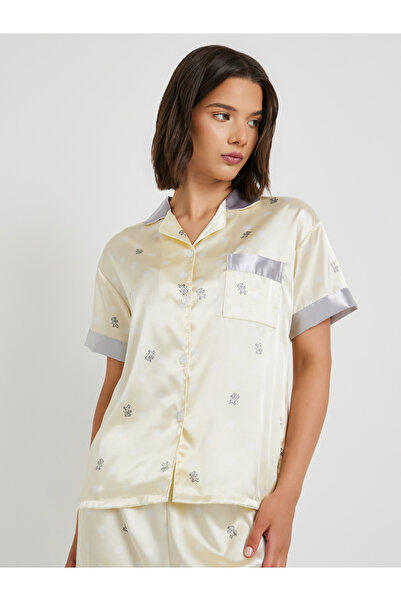 Take Two By Styli Printed Short Sleeve Shirt and Pyjama Set