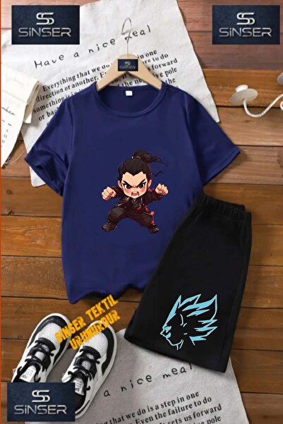 SS SİNSER Tricou cu gât rotund cu imprimeu special pentru copii „ANIME NINJA ...