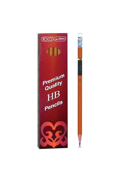 Roco Premium Natural HB Pencil Set – 12 Medium Pencils for Writing, Drawing, and Office Use