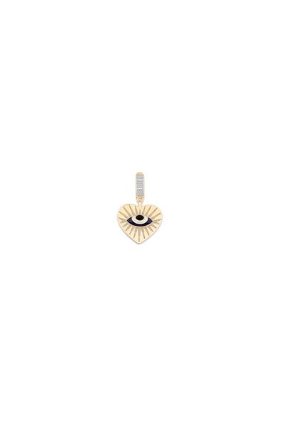 Ema Jewellery Gold Evil Eye Beaded Heart Pendant Charm