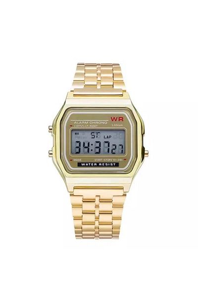 Tessero - Digital Chronograph Wristwatch, Vintage Retro Model, Metal Bracelet, Unisex, Quartz Mechan