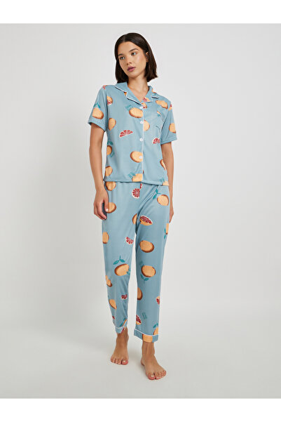 Styli طقم بيجاما وقميص بأكمام قصيرة بطبعة فواكه