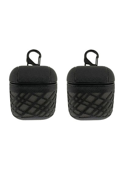 Generic Shock Absorbing Protective Case Cover for AirPods Plastic with Safety Ring Black 2 Pieces