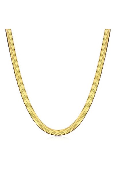 xUPING - Necklace made of stainless steel, snake model, 3 mm width, 45+5 cm, plated with 18K gold, g