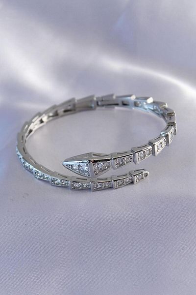 AfraBeauty VIP Series Snake Model Silver Color Women's Handcuff Bracelet