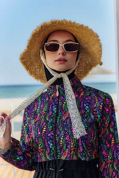 Remsa Mayo Straw Hat Beach Hat with Tassel Edges and Ribbon Tie Detail Rş-2092 Beige