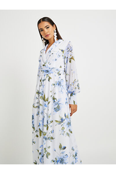 Styli Floral Print V-Neck Wide Leg Jumpsuit