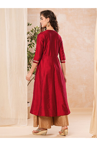 Globus By Styli Embroidered Pleated Yoke Anarkali Kurta