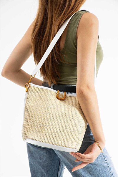 Çanta Trend Moon Straw Women's Hand and Shoulder Bag