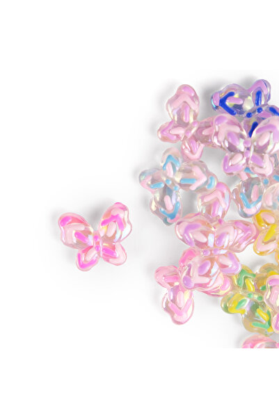 Prestij Boncuk Пластмасови мъниста с фигурка на пеперуда, цветни, 20 * 23 мм,...